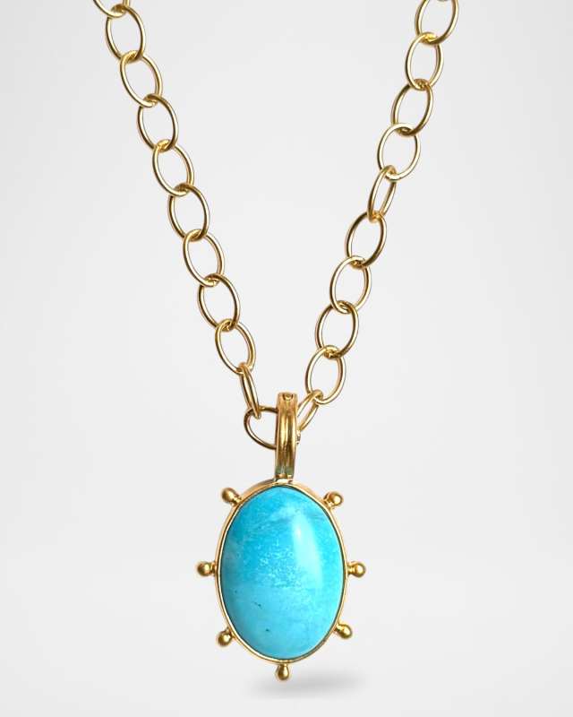 Fine Turquoise Pinwheel Necklace